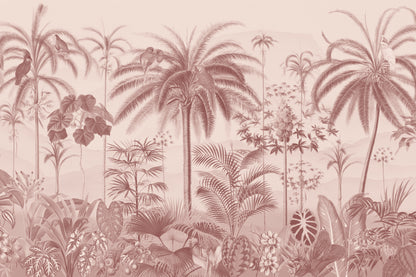 Aviary Tropics Pink mural by Hovia