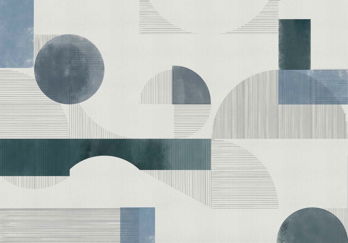 Azulejos mural by Coordonné in Blue, flat pattern view