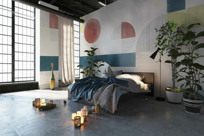 Azulejos mural by Coordonné in Multi, shown in a styled room