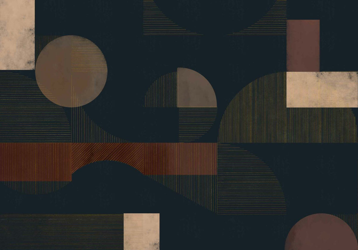 Azulejos mural by Coordonné in Navy, flat pattern view