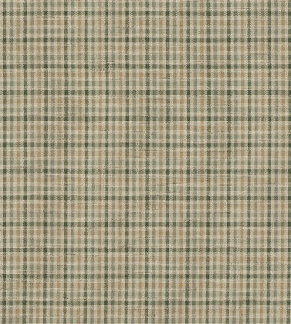 Babington Check Fabric by Mulberry Home Green/Sand