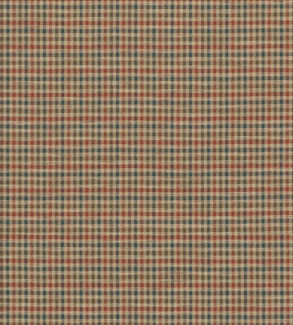 Babington Check Fabric by Mulberry Home Teal/Spice