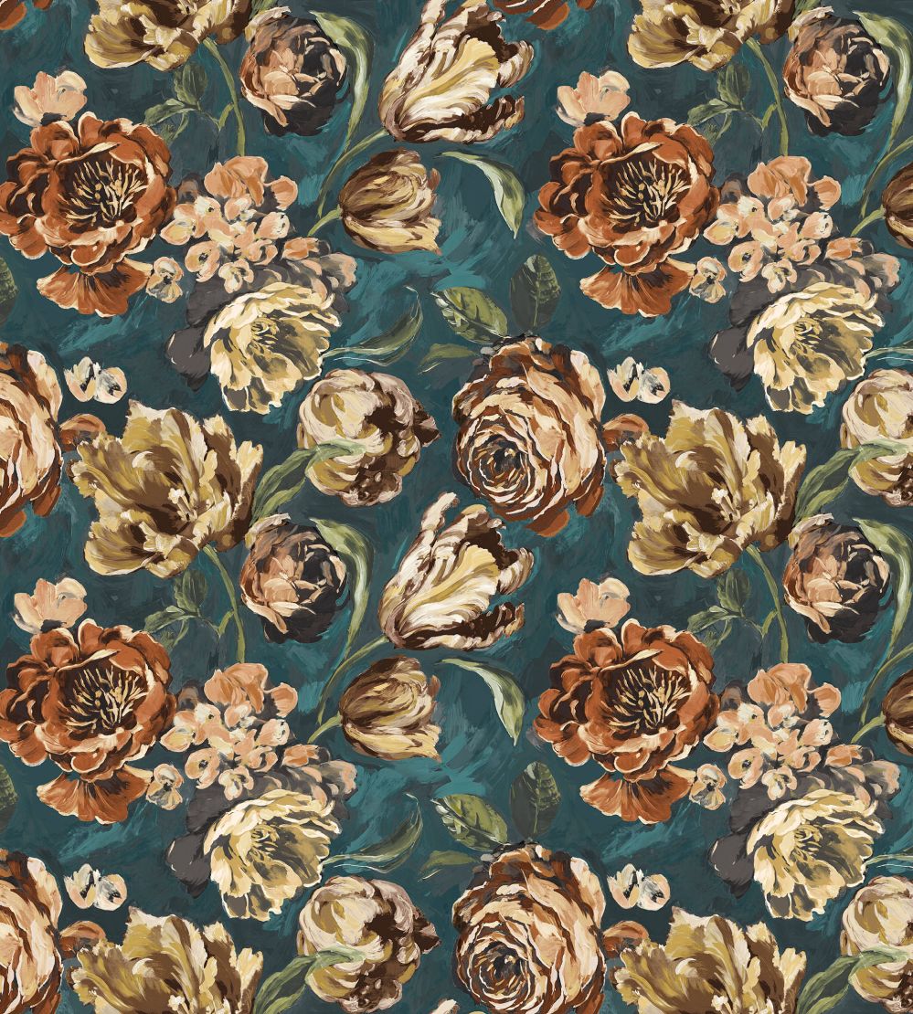 Baby Bronte Fabric by Arley House Navy/Teal