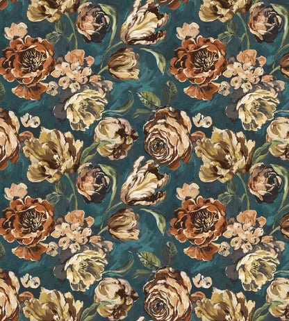 Baby Bronte Fabric by Arley House Navy/Teal