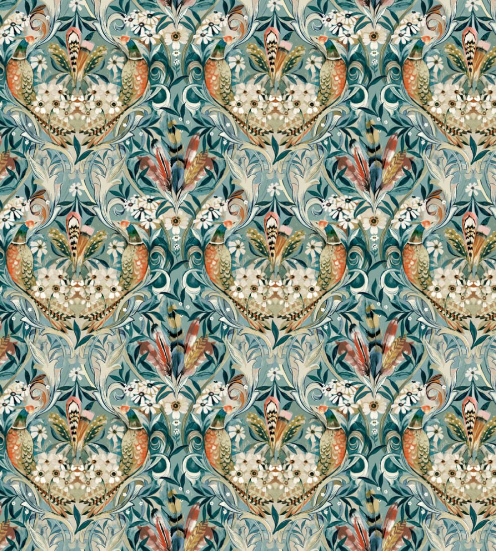 Baby Rostherne Fabric by Arley House Aqua