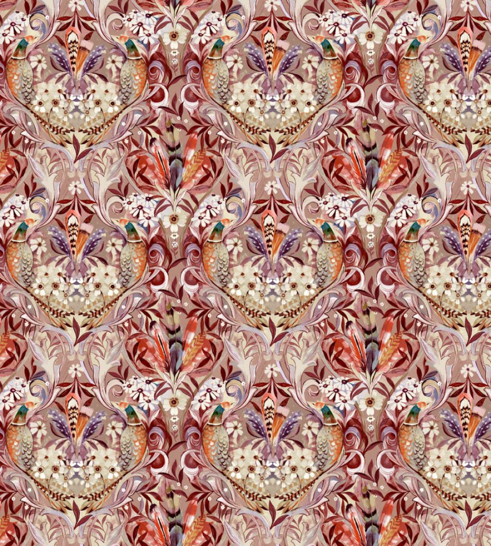 Baby Rostherne Fabric by Arley House Mulberry