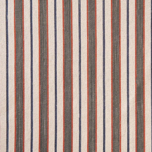 Three Stripe Fabric by Studio Atkinson in Charcoal and Swedish Red
