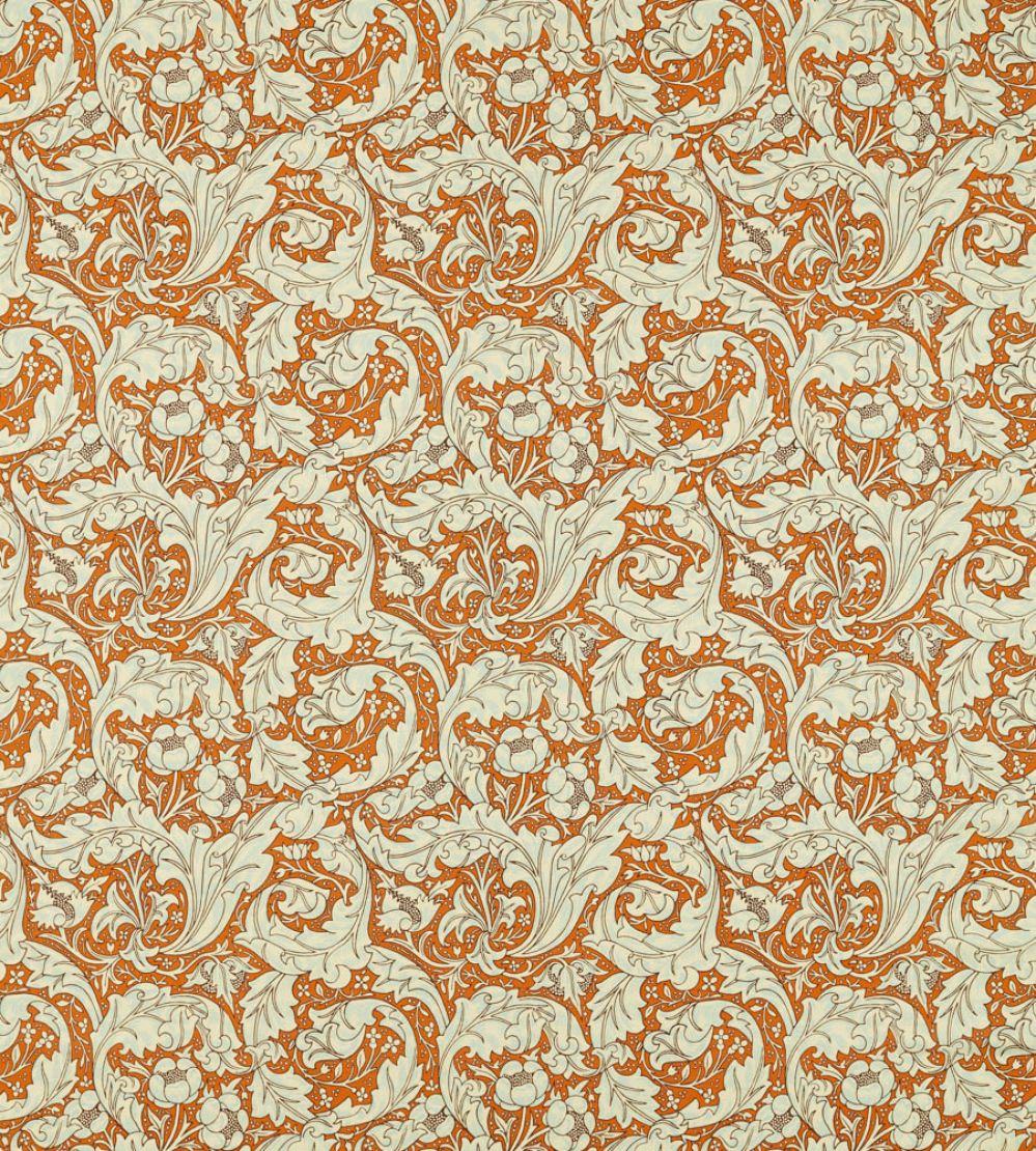 Bachelors Button Fabric by Morris & Co Burnt Orange/Sky