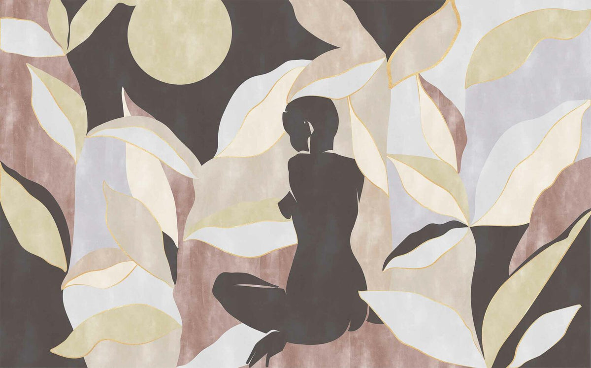 Bahir Dar mural by Coordonné in Choco, flat pattern view