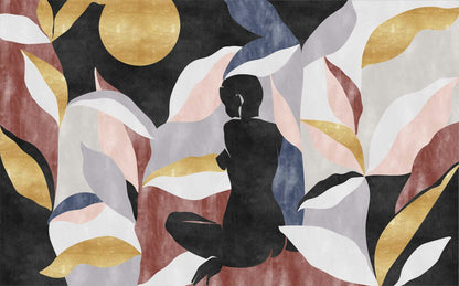 Bahir Dar mural by Coordonné in Gold, flat pattern view