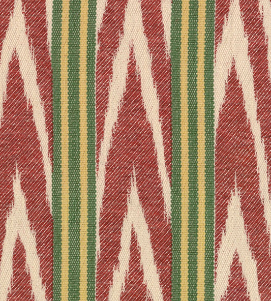 Bakhmal Ikat Fabric by MINDTHEGAP Red Green