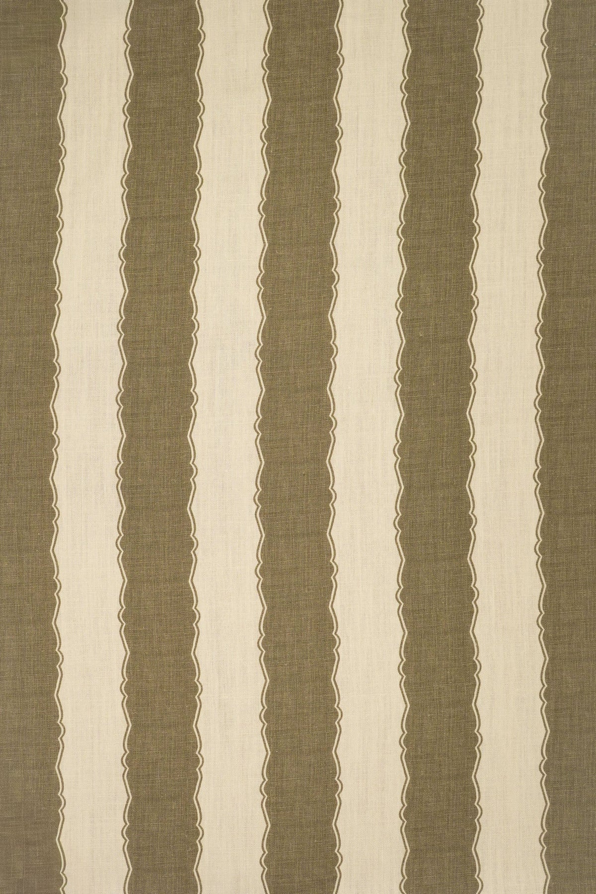 Balcony Stripe Fabric by Jean Monro in Green Olive