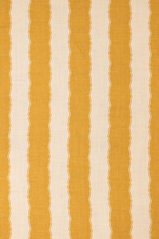 Balcony Stripe Fabric by Jean Monro in Haystack Yellow