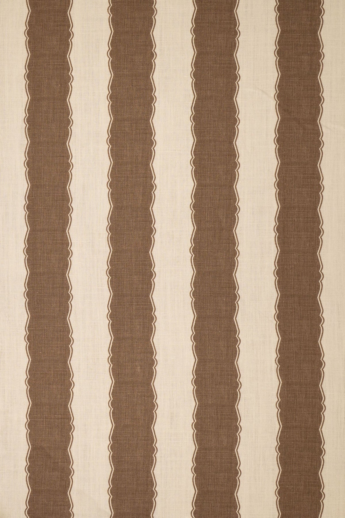 Balcony Stripe Fabric by Jean Monro in Unearthly Brown