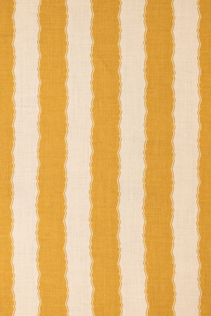 Balcony Stripe Indoor-Outdoor Fabric by Jean Monro in Haystack Yellow