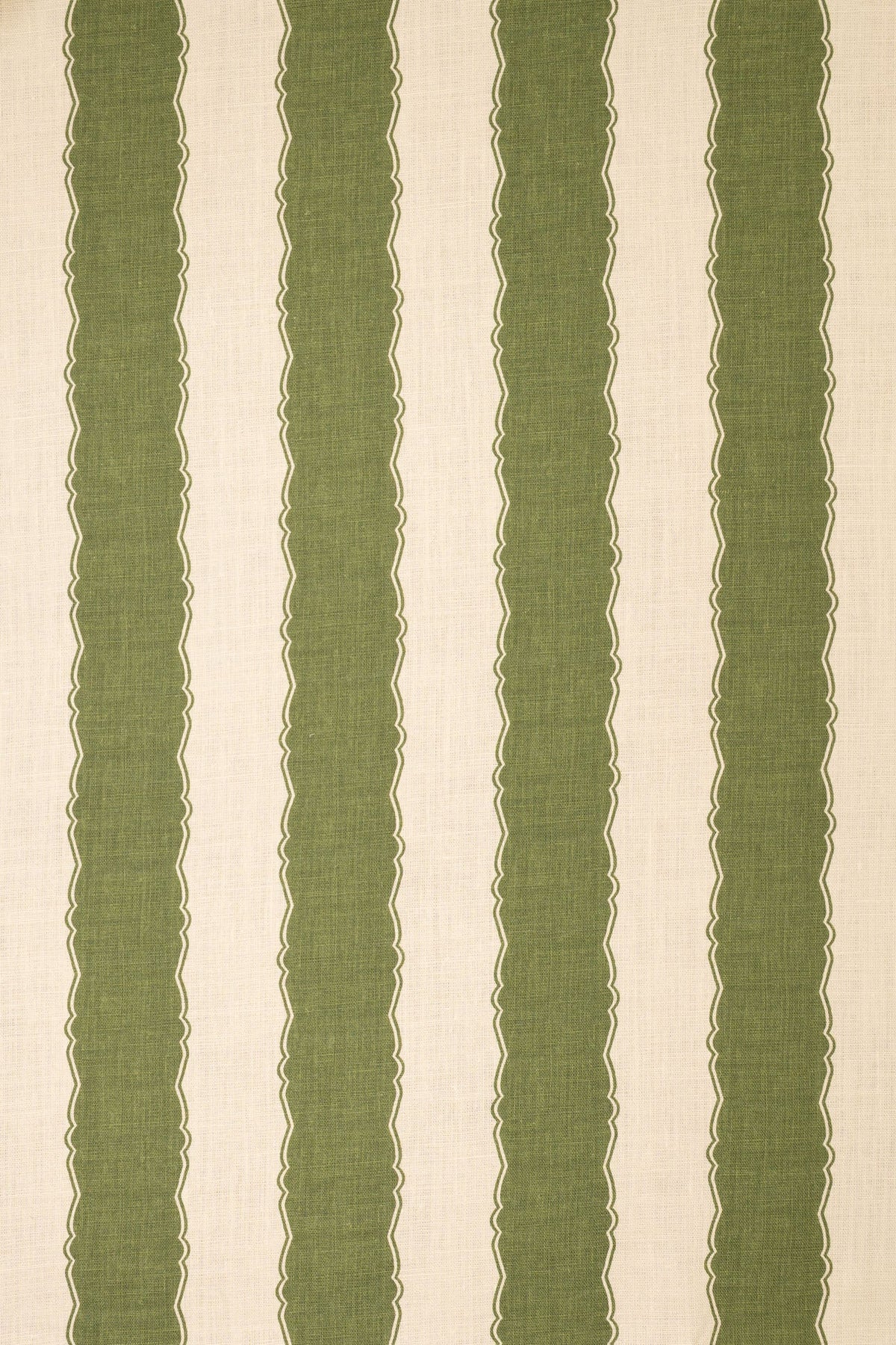 Balcony Stripe Indoor-Outdoor Fabric by Jean Monro in New Mown Green