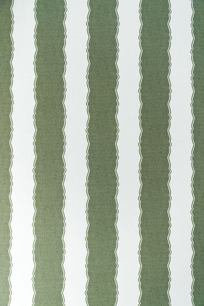 Balcony Stripe Wallpaper by Jean Monro in Green Olive