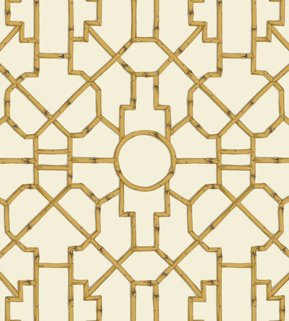 Baldwin Bamboo Wallpaper by Scalamandre Rattan & Brown On Off-White