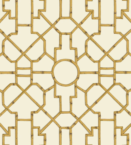 Baldwin Bamboo Wallpaper by Scalamandre Rattan & Brown On Off-White