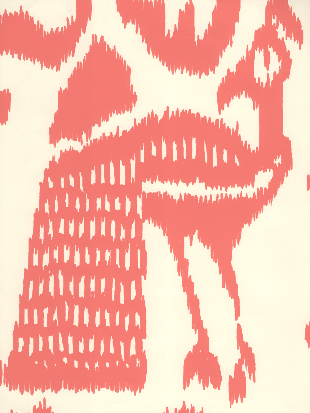 Bali Isle Salmon on Off White wallpaper by China Seas