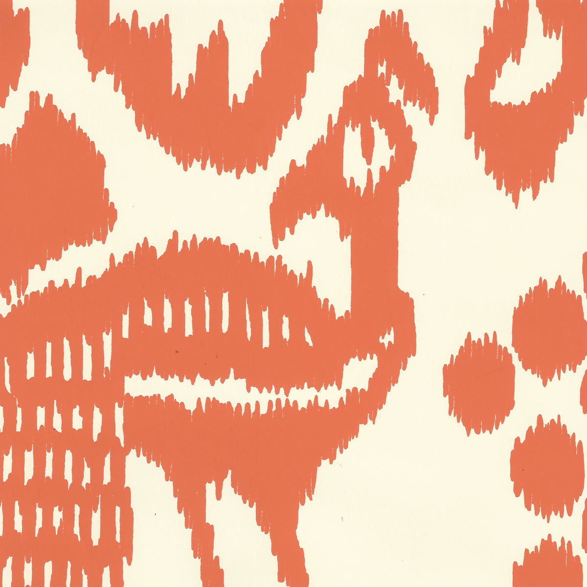 Bali Isle Orange on Off White wallpaper by China Seas