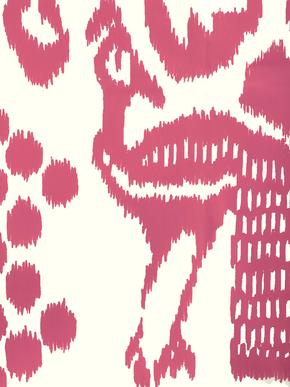 Bali Isle Magenta on Off White wallpaper by China Seas