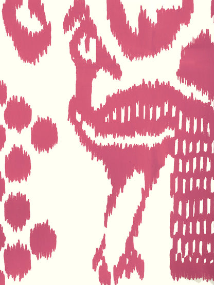 Bali Isle Magenta on Off White wallpaper by China Seas