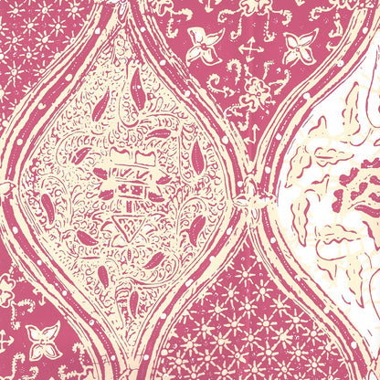 Balinese Batik Magenta Cream on White wallpaper by China Seas