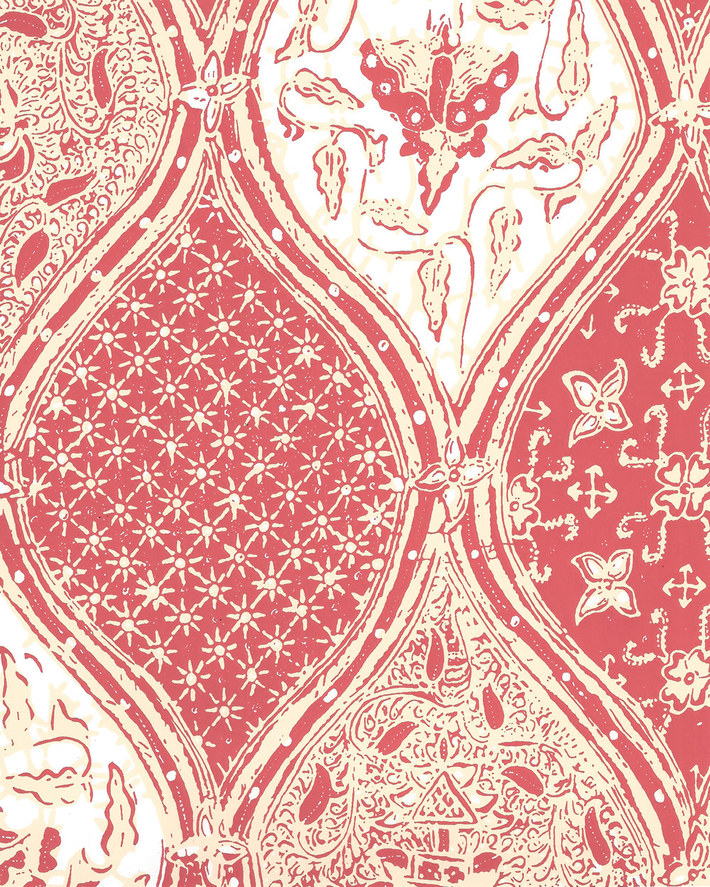 Balinese Batik Shrimp Cream on White wallpaper by China Seas