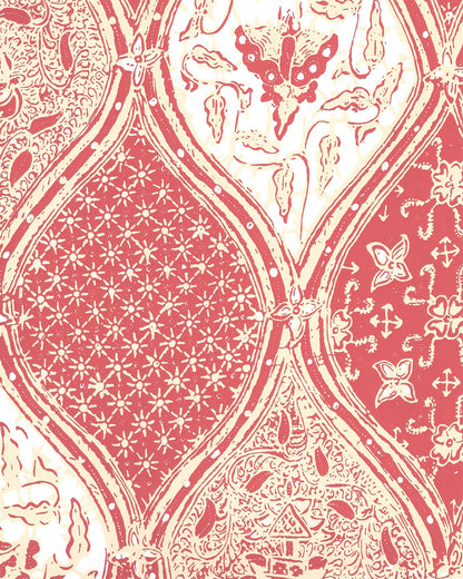 Balinese Batik Shrimp Cream on White wallpaper by China Seas