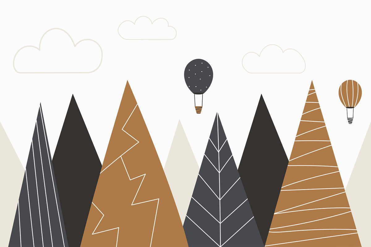 Balloon Mountain Natural mural by Rebel Walls