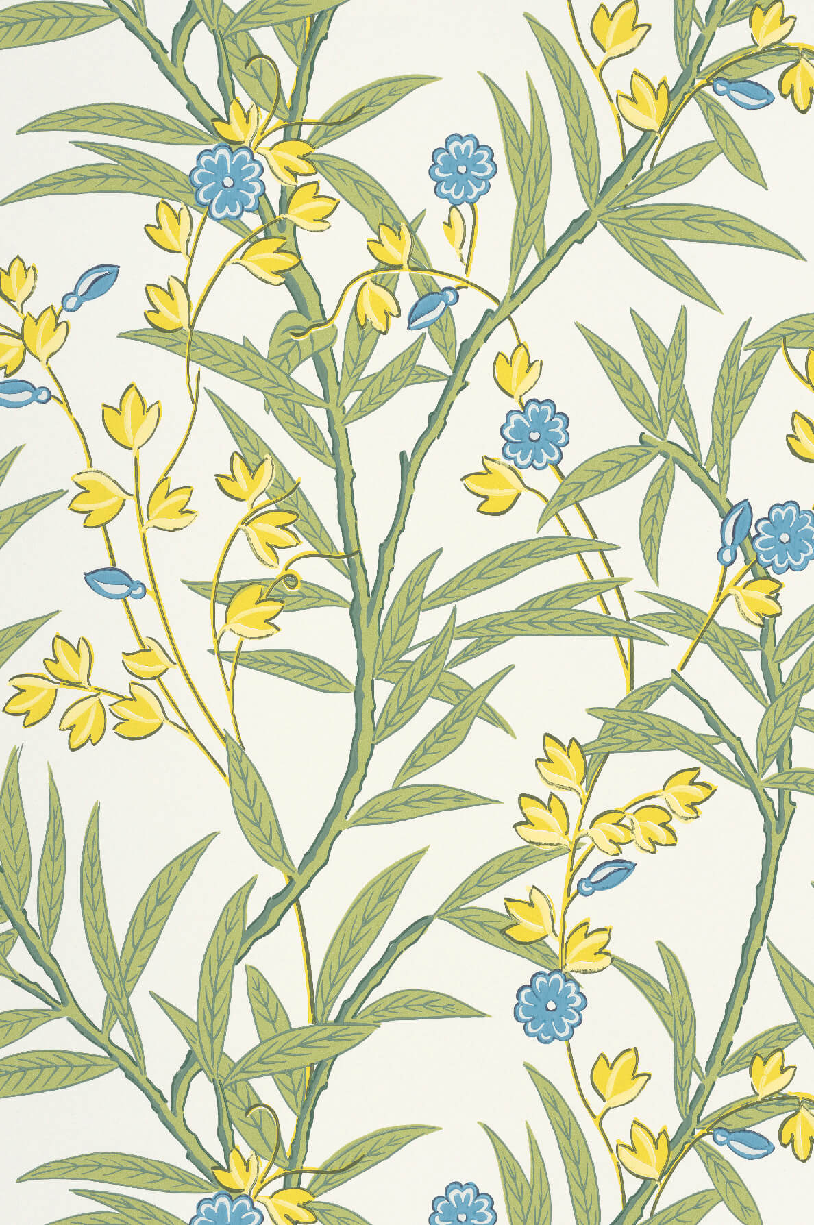 Bamboo Floral wallpaper by Little Greene in Blue Verditer