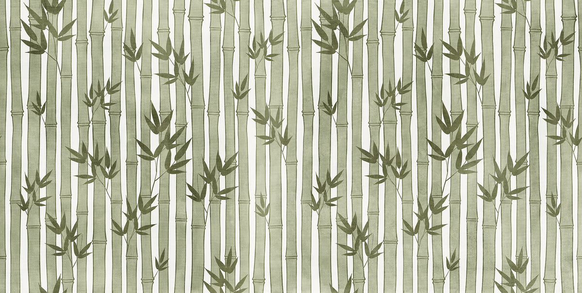 Bamboo Forest Green mural by Rebel Walls