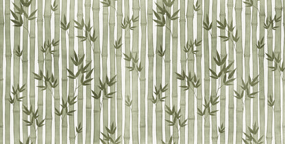 Bamboo Forest Green mural by Rebel Walls