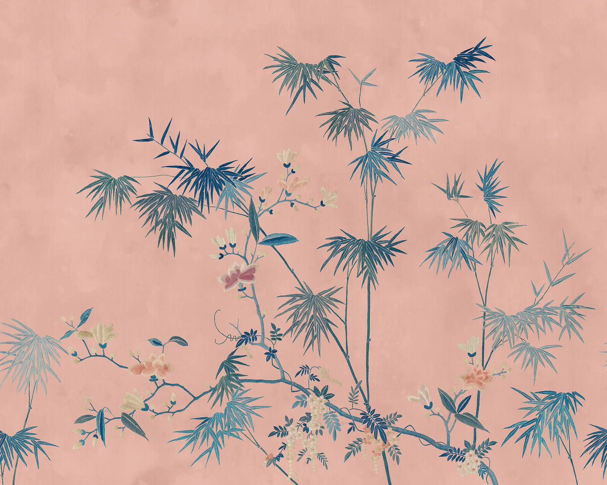 Bamboo Grove Pink mural by Sandberg