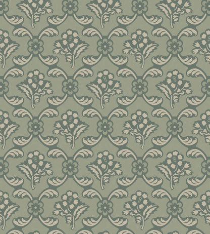 Barace Wallpaper by Farrow & Ball Green Smoke / Lichen