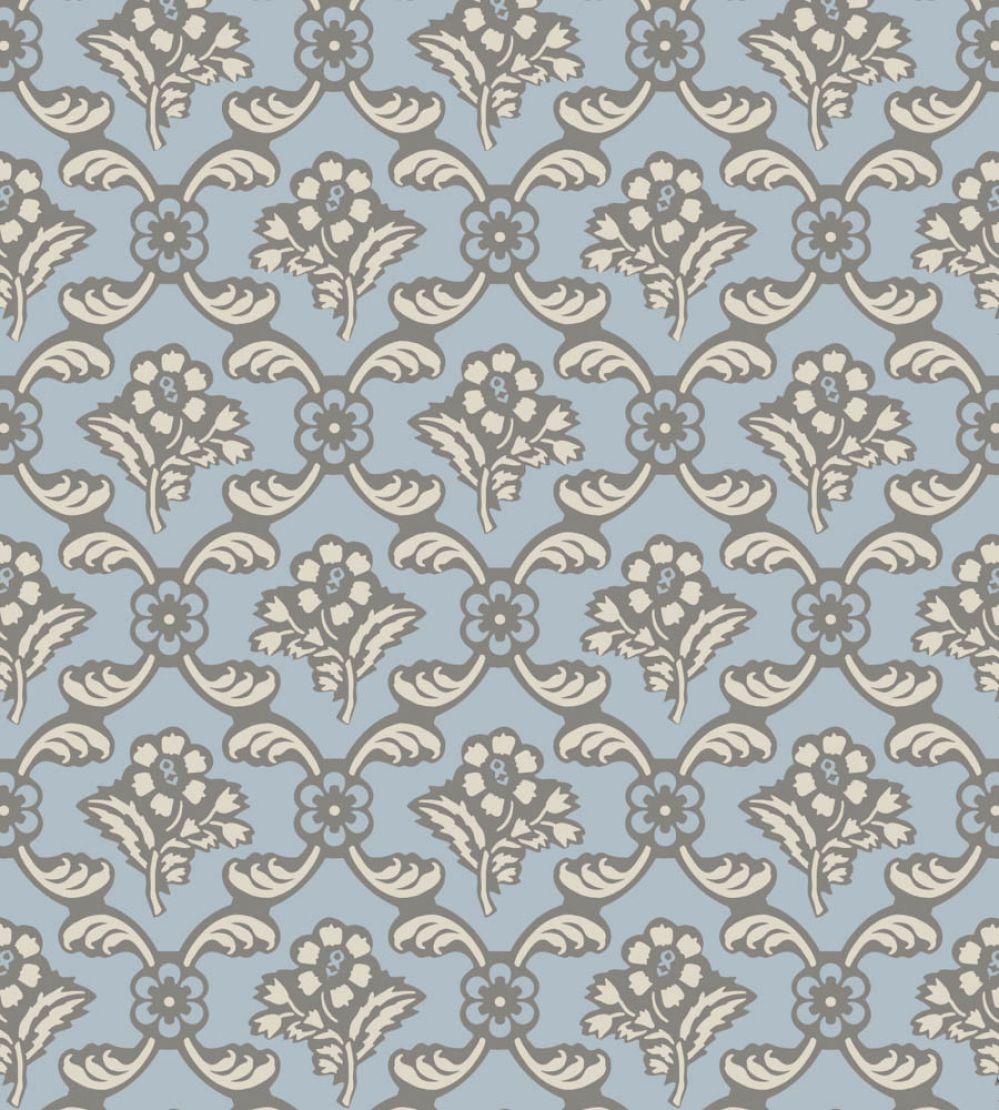 Barace Wallpaper by Farrow & Ball Moles Breath / Parma Gray