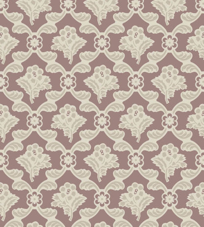 Barace Wallpaper by Farrow & Ball School House White / Sulking Room Pink