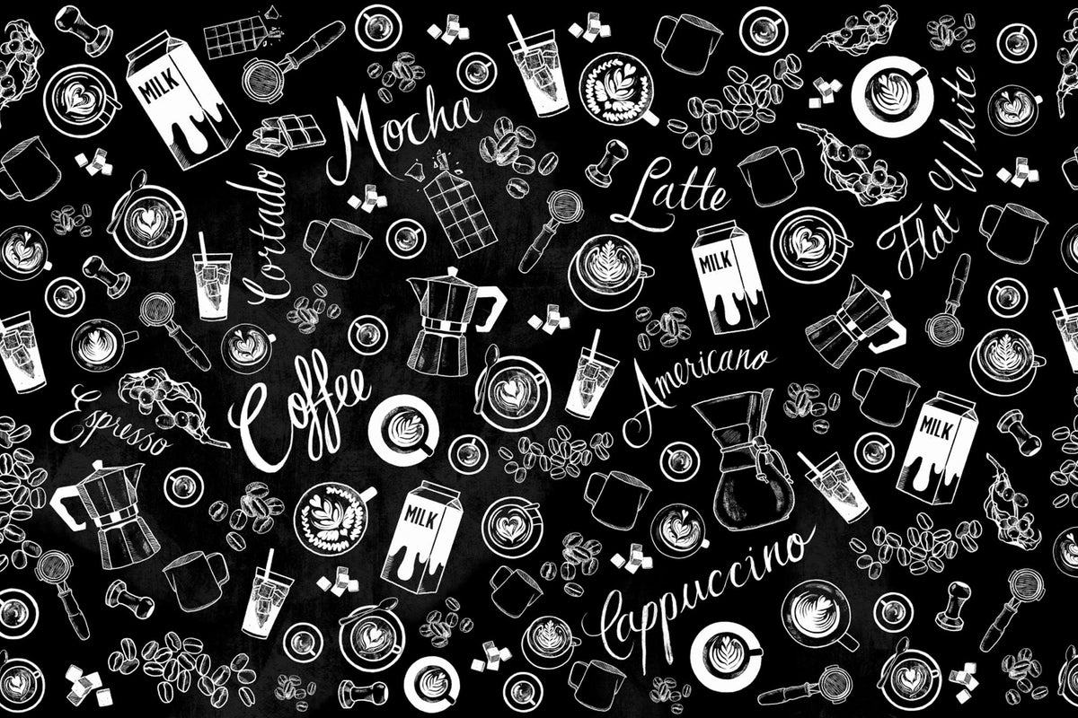 Barista Black & White mural by Hovia