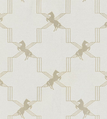 Horse Trellis Fabric by Barneby Gates Metallic Stone