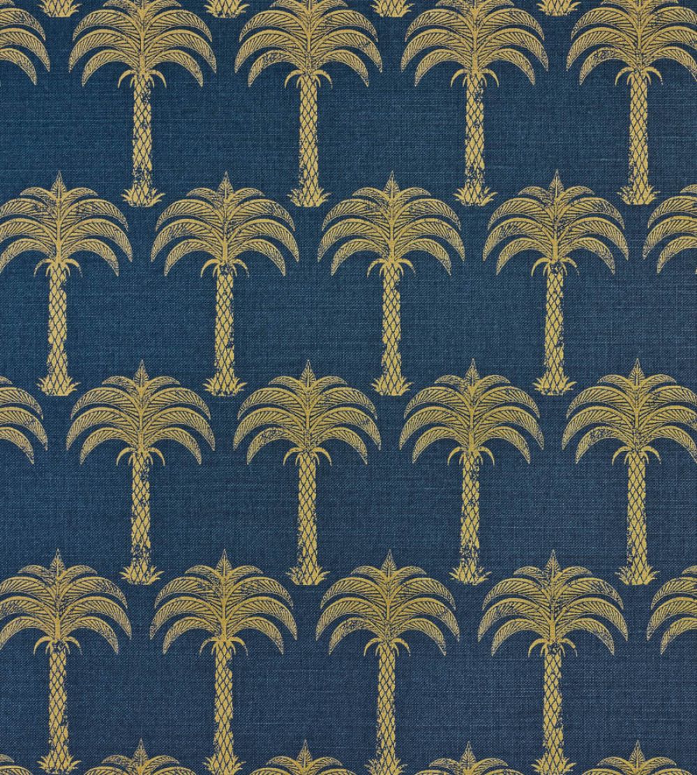 Marrakech Palm Fabric by Barneby Gates Midnight Blue
