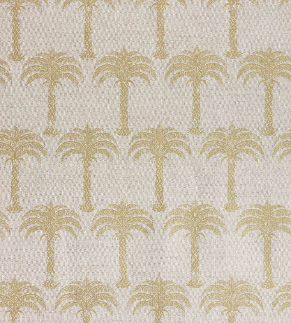 Marrakech Palm Fabric by Barneby Gates Gold On Natural