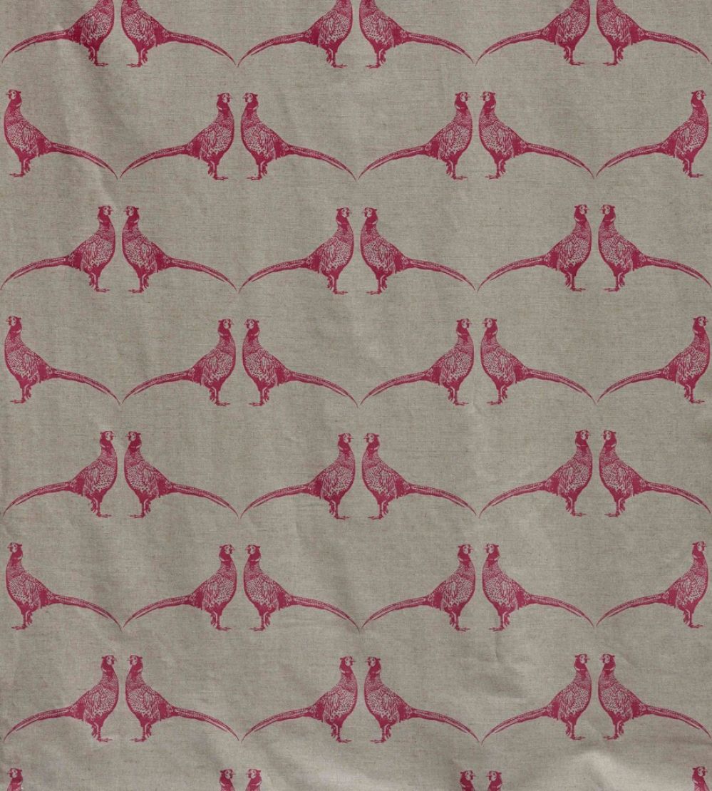 Pheasant Fabric by Barneby Gates Pink on Natural