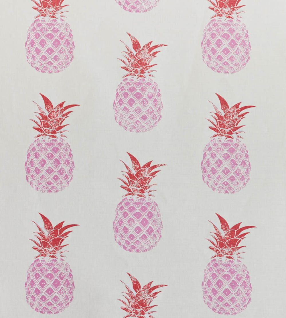 Pineapples Fabric by Barneby Gates Pink On Cream