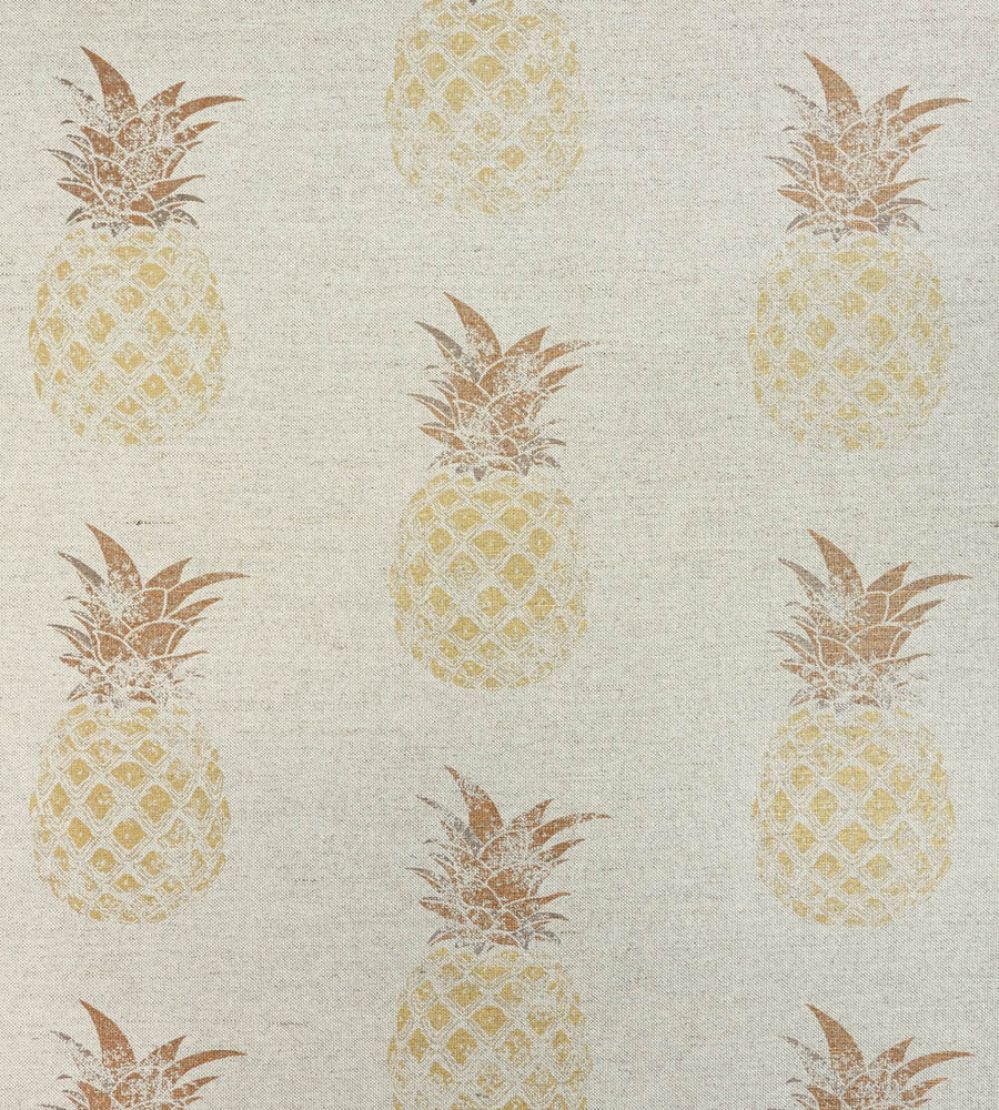 Pineapples Fabric by Barneby Gates Gold On Natural