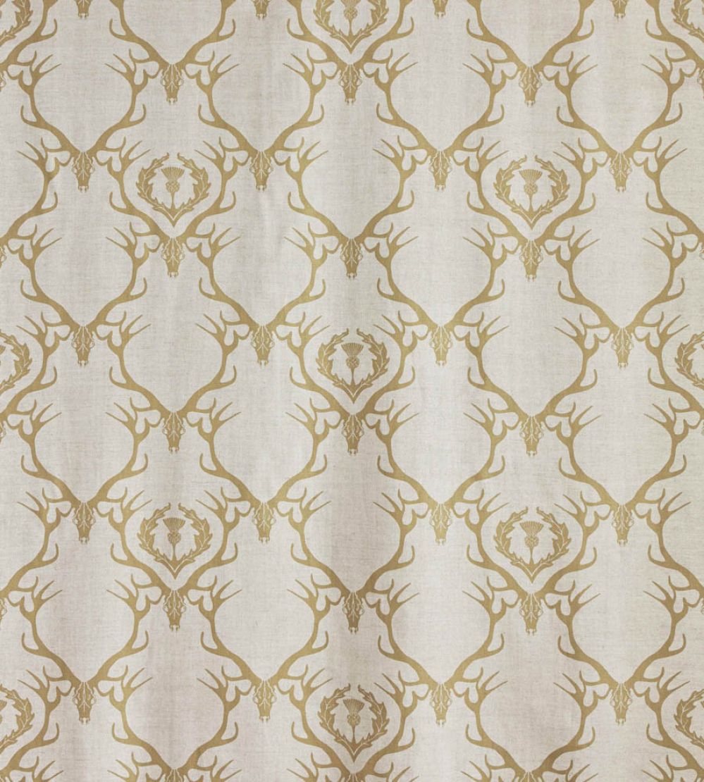 Deer Damask Fabric by Barneby Gates Gold