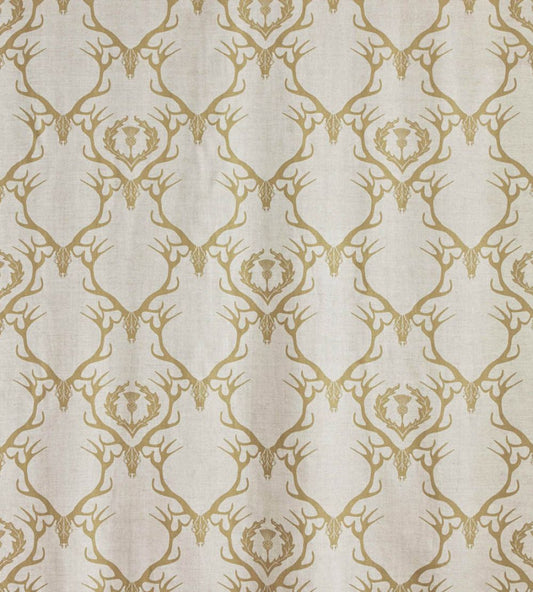 Deer Damask Fabric by Barneby Gates Gold