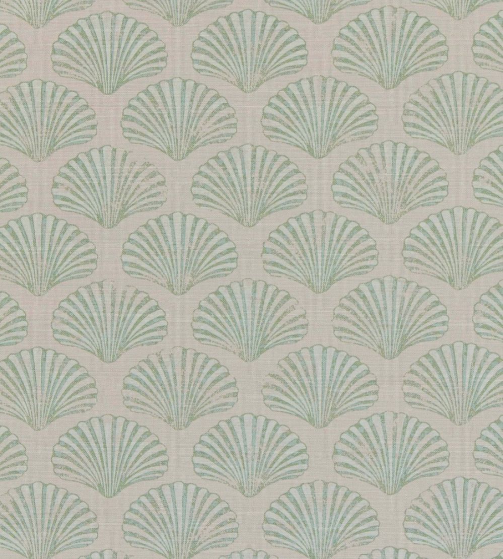 Scallop Shell Fabric by Barneby Gates Plaster/Green
