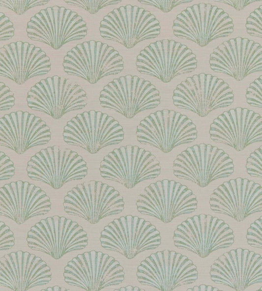 Scallop Shell Fabric by Barneby Gates Plaster/Green