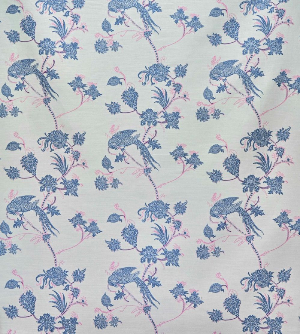 Vintage Bird Trail Fabric by Barneby Gates Blue/Pink